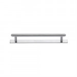 M Marcus Heritage Brass Stepped Design Cabinet Pull with Plate 128mm Centre to Centre